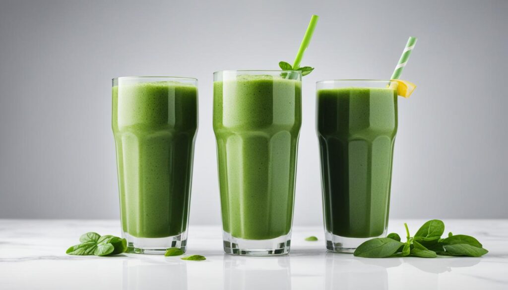 green tea smoothie with spinach