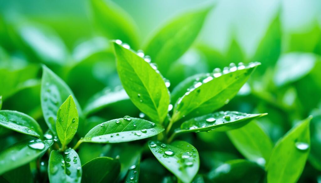 green tea leaves